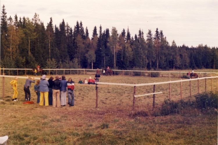 De första ridlektionerna i Nordmalings Ridklubb ht 1977